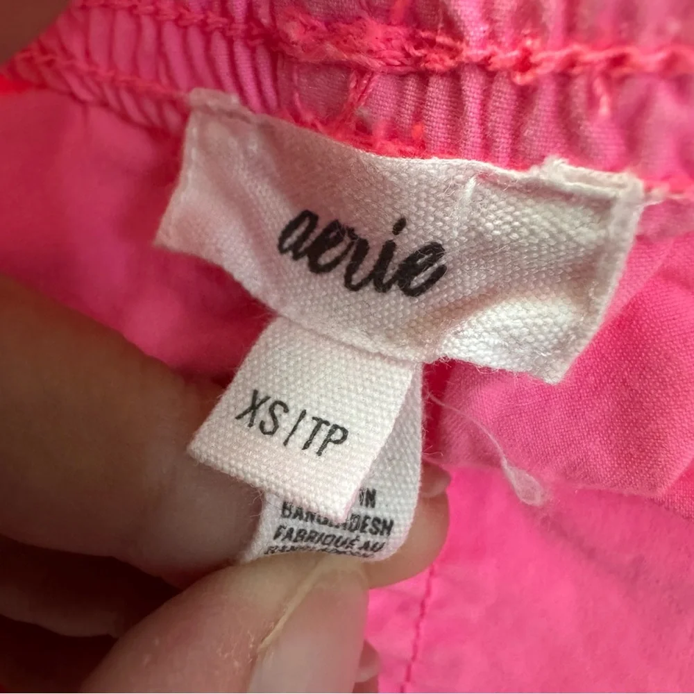 Aerie Baggy Cargo Skater Pants Coral Sun Pink Women’s XS 100% Cotton - Picture 3 of 15